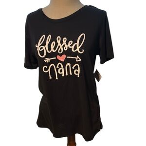 Blessed Nana Black T-Shirt Size Small NEW